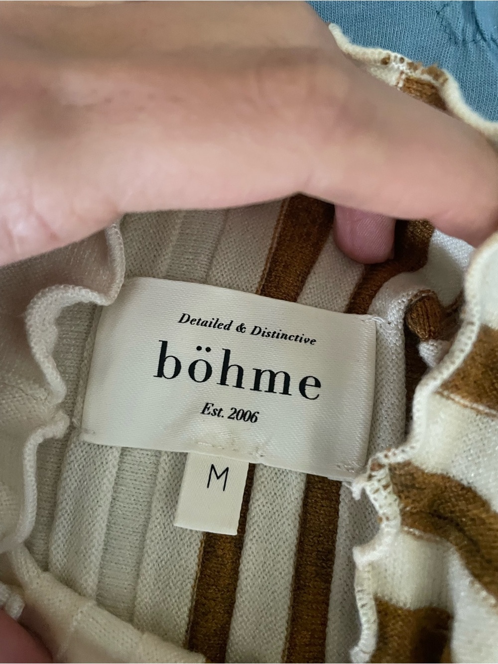 Cream and Mustard Brown Bohme Sweater